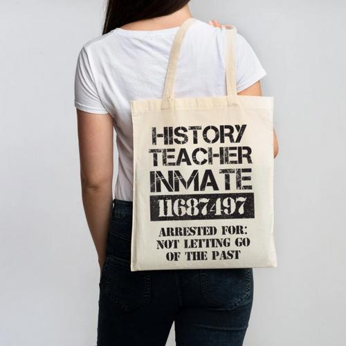 Halloween History Teacher Prisoner Costume Canvas Tote Bag - teacherstshirts.com AU