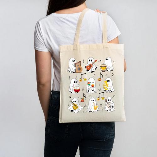 It's A Bootiful Day To Make Music Ghost Teacher Canvas Tote Bag - teacherstshirts.com AU