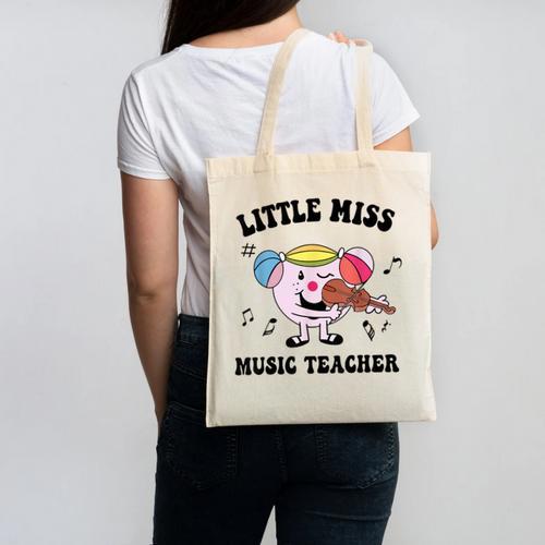 Little Miss Music Teacher Music Teacher Team Canvas Tote Bag - teacherstshirts.com UK