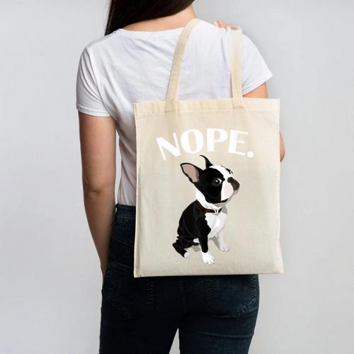 Love NOPE Boston Terrier Dog Lover Canvas Tote Bag - Bostonterriersmerch.com DE