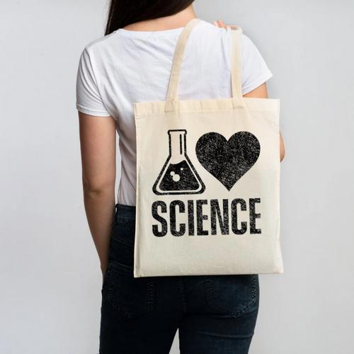 I Love Science Lover Teacher Scientist Sciences Canvas Tote Bag - teacherstshirts.com UK