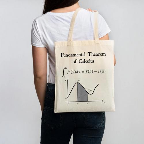 Nerdy Fundamental Theorem Of Calculus Math Teacher Geek Canvas Tote Bag - teacherstshirts.com CA