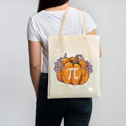 Pi Day Pumpkin Pi Math Teacher Halloween Costume Canvas Tote Bag - teacherstshirts.com AU