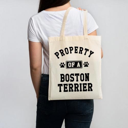 Property Of Boston Terrier Boston Terrier Shirt Canvas Tote Bag - Bostonterriersmerch.com