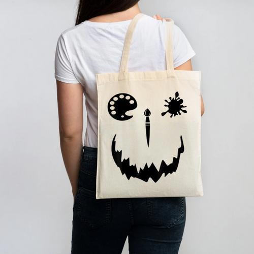 Pumpkin Artist Halloween Art Teacher Canvas Tote Bag - teacherstshirts.com