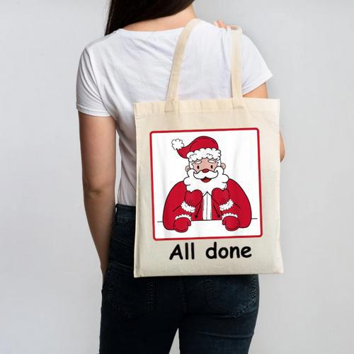 Retro All Done Christmas Special Ed Teacher Team Santa Women Canvas Tote Bag - teacherstshirts.com DE
