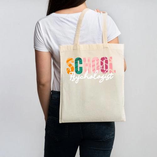 School Psychologist Rainbow Psychology Teacher Canvas Tote Bag - teacherstshirts.com AU