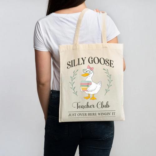 Silly Goose Teacher Club Canvas Tote Bag - teacherstshirts.com UK