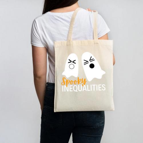 Spooky Inequalities Ghosts Halloween Math Teacher Canvas Tote Bag - teacherstshirts.com AU