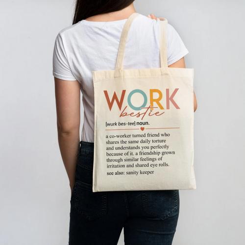 Vintage Work Bestie Definition Teachers Nurses Boss Women Canvas Tote Bag - teacherstshirts.com
