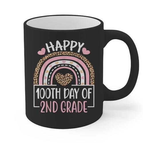 100th Day Of 2nd Grade 100 Days Of School Teacher Graphic Print Coffee Mug - teacherstshirts.com DE
