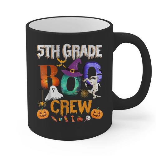 5th Grade Boo Crew Teacher Student Halloween Costume For Men Women Kids Graphic Print Coffee Mug - teacherstshirts.com
