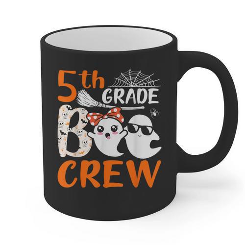 5th Grade Boo Crew Teachers Students Ghost Halloween Graphic Print Coffee Mug - teacherstshirts.com DE