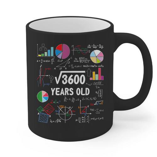 60 Year Old Math Teacher Square Root Of 3600 60th Birthday Graphic Print Coffee Mug - teacherstshirts.com AU