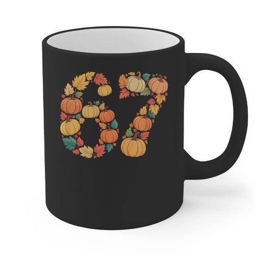 67 6 7 Fall Leaves For Teachers 67 Teacher Graphic Print Coffee Mug - teacherstshirts.com