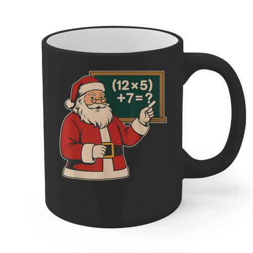 67 Teacher Christmas Santa Six Seven Meme Brainrot Math Joke Graphic Print Coffee Mug - teacherstshirts.com
