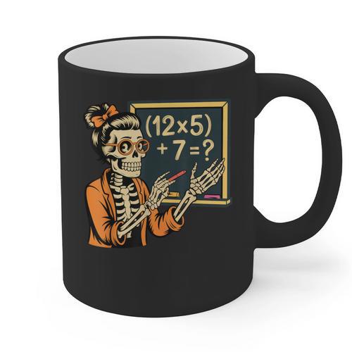 67 Teacher Halloween Skeleton Graphic Print Coffee Mug - teacherstshirts.com