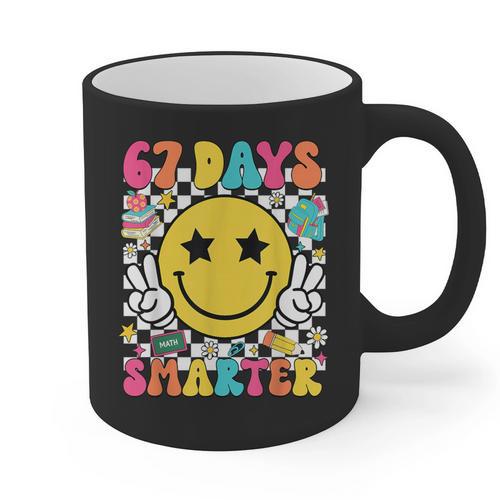 67th Day Of School Shirt 67 Days Smarter Teacher Boy Girls Graphic Print Coffee Mug - teacherstshirts.com