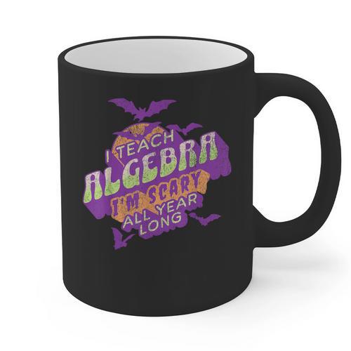 Algebra Teacher Halloween Spooky Ghost Math Mathematics Grad Graphic Print Coffee Mug - teacherstshirts.com