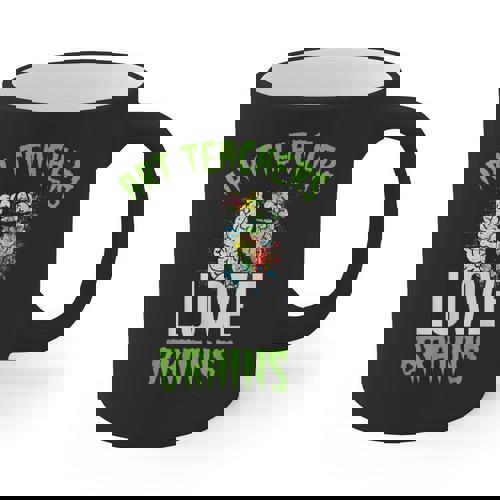 Art Teachers Love Brains Shirt Halloween Zombie Teaching Tee Men Women Kids Graphic Print Coffee Mug - teacherstshirts.com