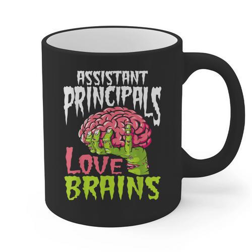 Assistant Principals Love Brains Zombie Teacher Halloween Graphic Print Coffee Mug - teacherstshirts.com UK