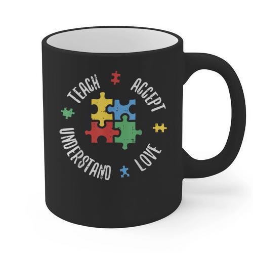 Autism Awareness Teacher Shirt Teach Accept Understand Love Graphic Print Coffee Mug - teacherstshirts.com