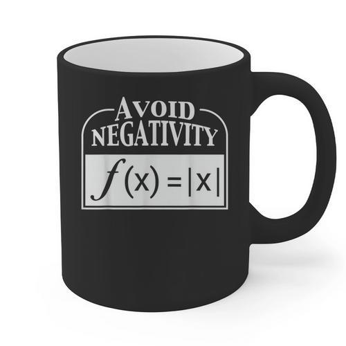 Avoid Negativity Math Teacher Graphic Print Coffee Mug - teacherstshirts.com