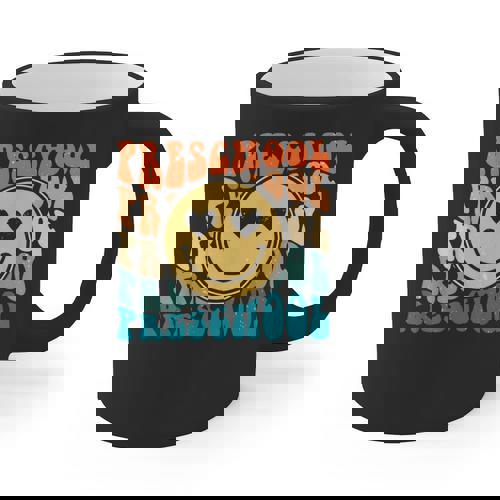 Back To School Groovy Smile Preschool Teachers Students Kids Graphic Print Coffee Mug - teacherstshirts.com