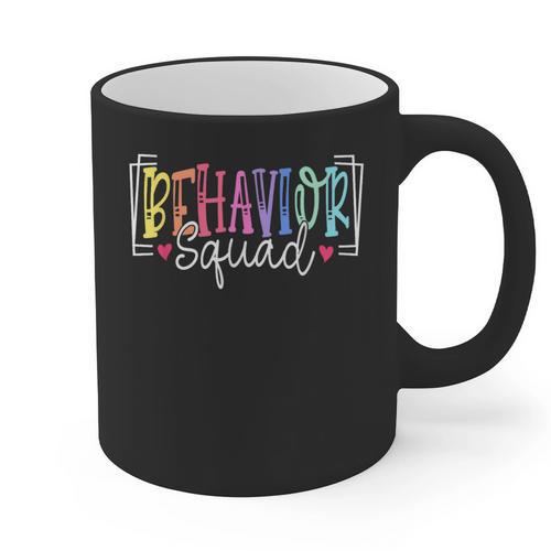 Behavior Squad Therapy Therapists Teachers Behavior Team Graphic Print Coffee Mug - teacherstshirts.com AU