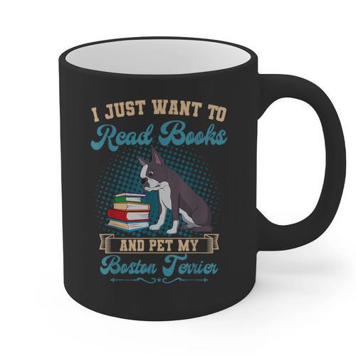 Boston Terrier American Gentleman Bibliophile Book Lover Graphic Print Coffee Mug - Bostonterriersmerch.com