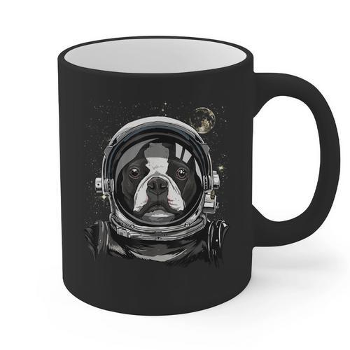 Boston Terrier Astronaut Shirt Spaceman Dog Space Lover Graphic Print Coffee Mug - Bostonterriersmerch.com