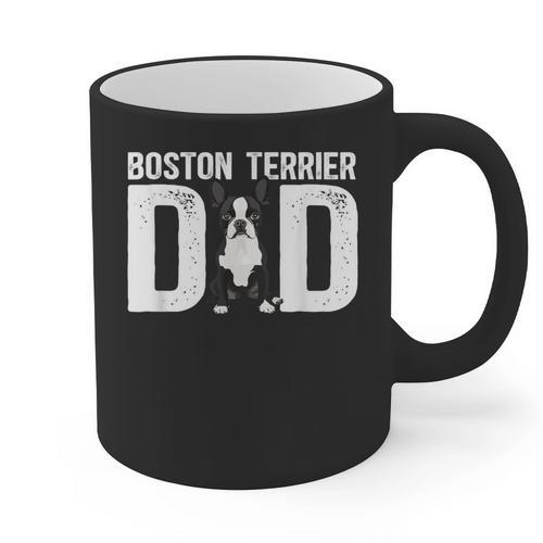 Boston Terrier Dad Of A Bostie Dad Bostie Father Graphic Print Coffee Mug - Bostonterriersmerch.com