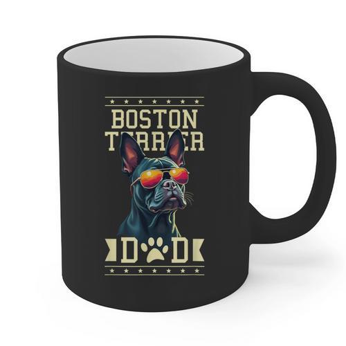 Boston Terrier Dad Boston Bull Bostie Dog Graphic Print Coffee Mug - Bostonterriersmerch.com