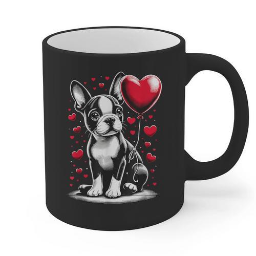 Boston Terrier Dog Valentine's Day Dog Owner Graphic Print Coffee Mug - Bostonterriersmerch.com