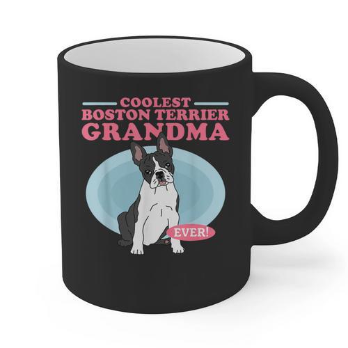Boston Terrier Grandma Bostie Dog Owner Boston Terrier Men Women Graphic Print Coffee Mug - Bostonterriersmerch.com
