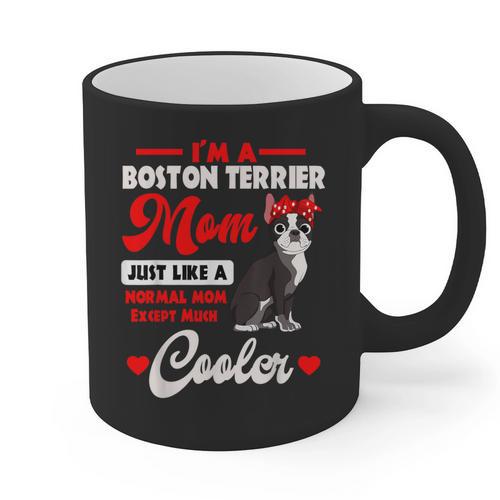 Boston Terrier Mom American Gentleman Dog Mother's Day Graphic Print Coffee Mug - Bostonterriersmerch.com