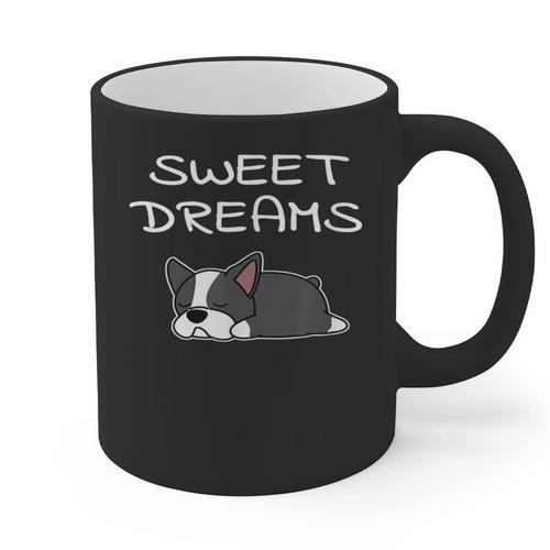 Boston Terrier Puppy Sweet Dreams Pajama For Bedtime Graphic Print Coffee Mug - Bostonterriersmerch.com