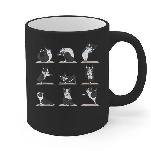 Boston Terriers Yoga Graphic Print Coffee Mug - Bostonterriersmerch.com AU