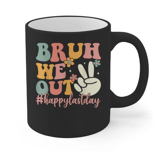 Bruh We Out Teacher Retro Last Day Of School Boys Girls Kids Graphic Print Coffee Mug - teacherstshirts.com AU