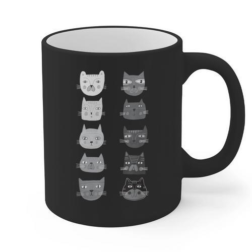 Cat Themed Artist Value Scale Educational Art Teacher Graphic Print Coffee Mug - teacherstshirts.com CA
