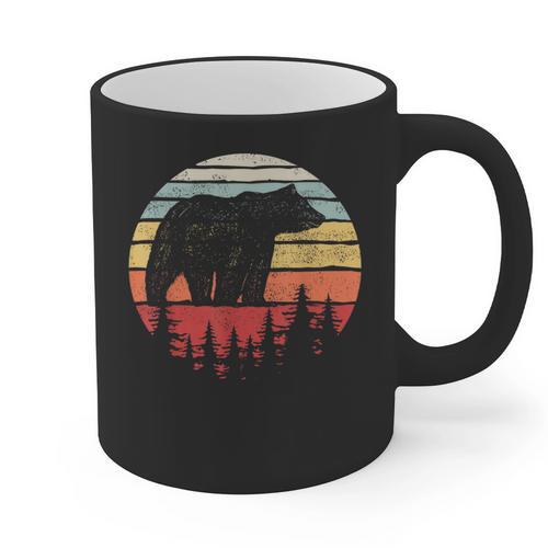Catch Some Rays Vintage Retro Grizzly Bear Graphic Print Coffee Mug - Bostonterriersmerch.com