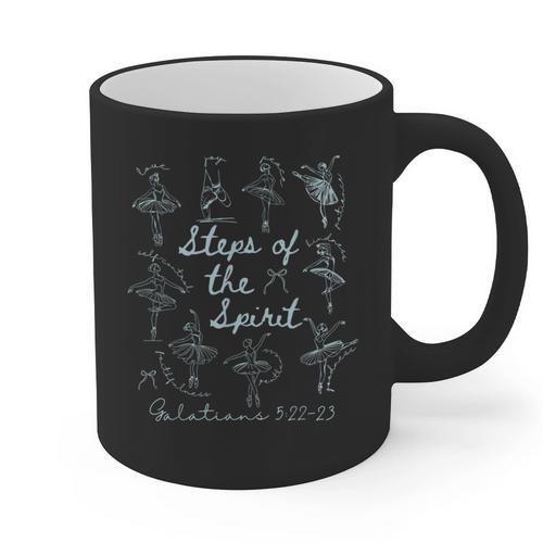 Christian Steps Of Spirit Bible Verse Ballet Dancer Teacher Graphic Print Coffee Mug - teacherstshirts.com UK