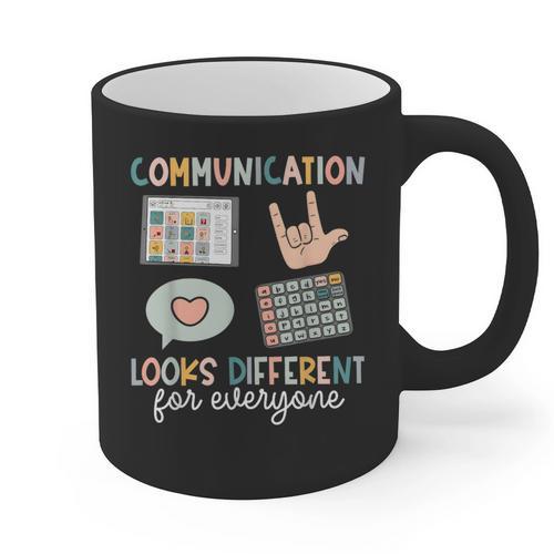 Communication Looks Different For Everyone SPED Teacher ASD Graphic Print Coffee Mug - teacherstshirts.com