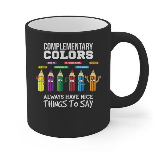 Complementary Colors Pun Artist Art Teacher T-Shirt Graphic Print Coffee Mug - teacherstshirts.com UK