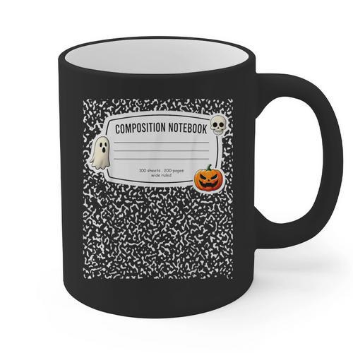 Composition Notebook Costume Adult Halloween For Teachers Graphic Print Coffee Mug - teacherstshirts.com CA