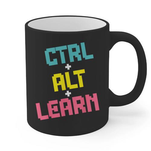 Computer Teacher Back To School Kids Ctrl Alt Learn Graphic Print Coffee Mug - teacherstshirts.com