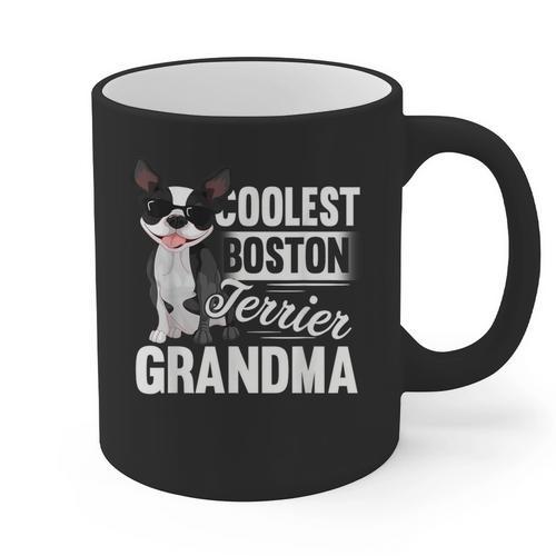 Coolest Boston Terrier Grandma Dog Graphic Print Coffee Mug - Bostonterriersmerch.com
