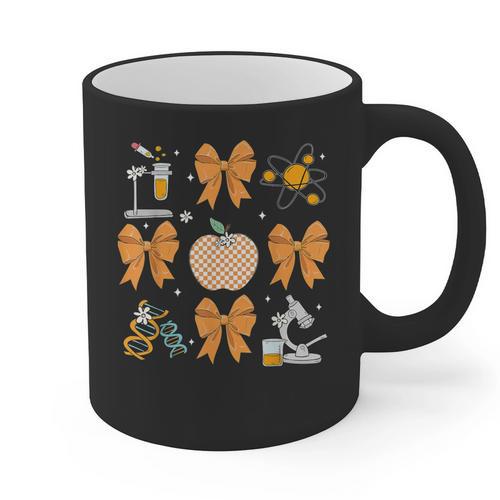 Coquette Bow Fall Science Teacher Stem Teacher Thanksgiving Graphic Print Coffee Mug - teacherstshirts.com AU