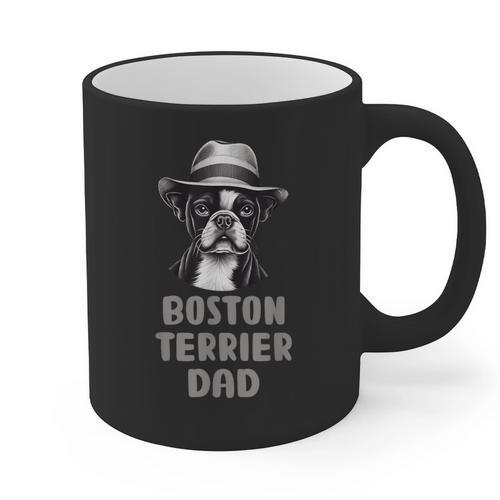 Cute Boston Terrier Dad Dog Lovers Puppy Bostie Owner Graphic Print Coffee Mug - Bostonterriersmerch.com