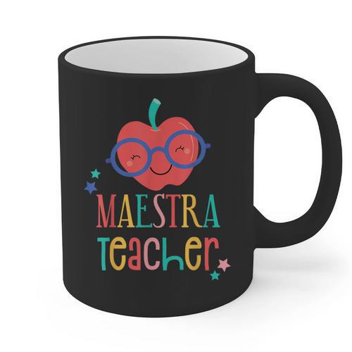Cute Maestra Teacher Graphic Print Coffee Mug - teacherstshirts.com UK